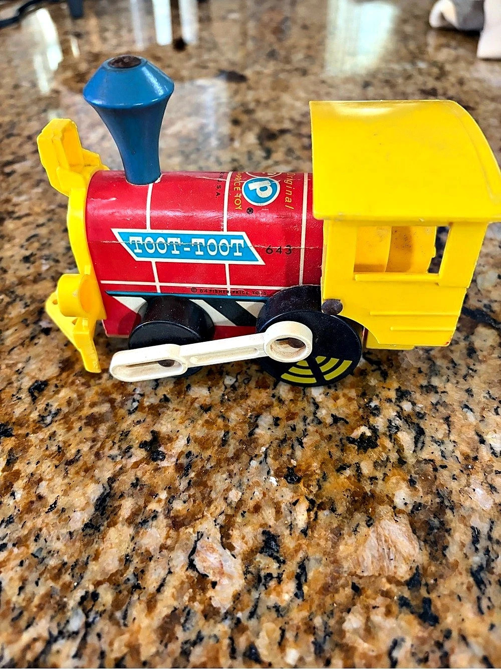 Fisher-Price Foot-to-Floor Toy Train in Yellow & Red
